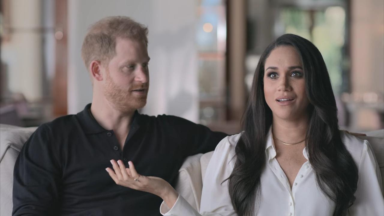 Harry and Meghan in their Netflix docuseries. Picture: Netflix