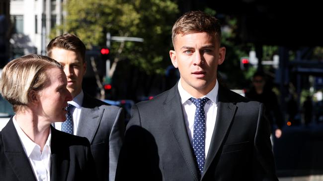 Callan Sinclair pictured (right) with Barrister Sharyn Hall SC outside the Downing Centre today. Picture: NCA NewsWire / Damian Shaw