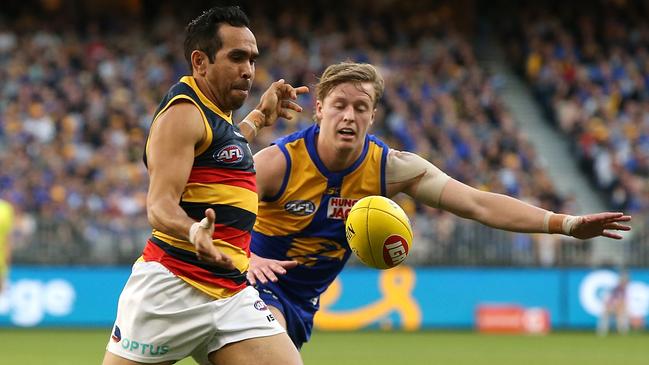 Eddie Betts in action against West Coast on Sunday. Picture: Paul Kane/Getty Images