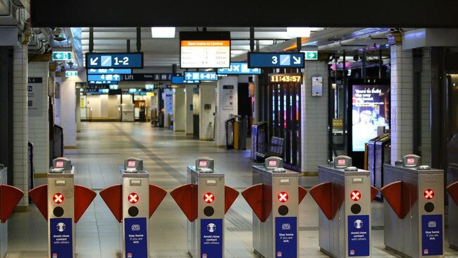 View of the entrance to Town Hall Station in the QVB as the rail strike causes havoc today. Picture: NCA Newswire / Gaye Gerard