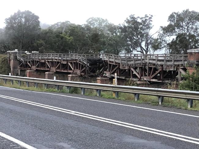 The crumbling Tenterfield Creek Railway Bridge. (Photo: Facebook)