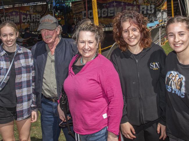 Neve Anderson, Peter Kelly, Georgie Kelly, Ava Anderson, Kira Anderson at the 2024 Swan Hill Show Picture: Noel Fisher