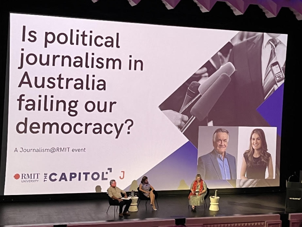 Barrie Cassidy and Patricia Karvelas speaking at RMIT. Picture: Supplied