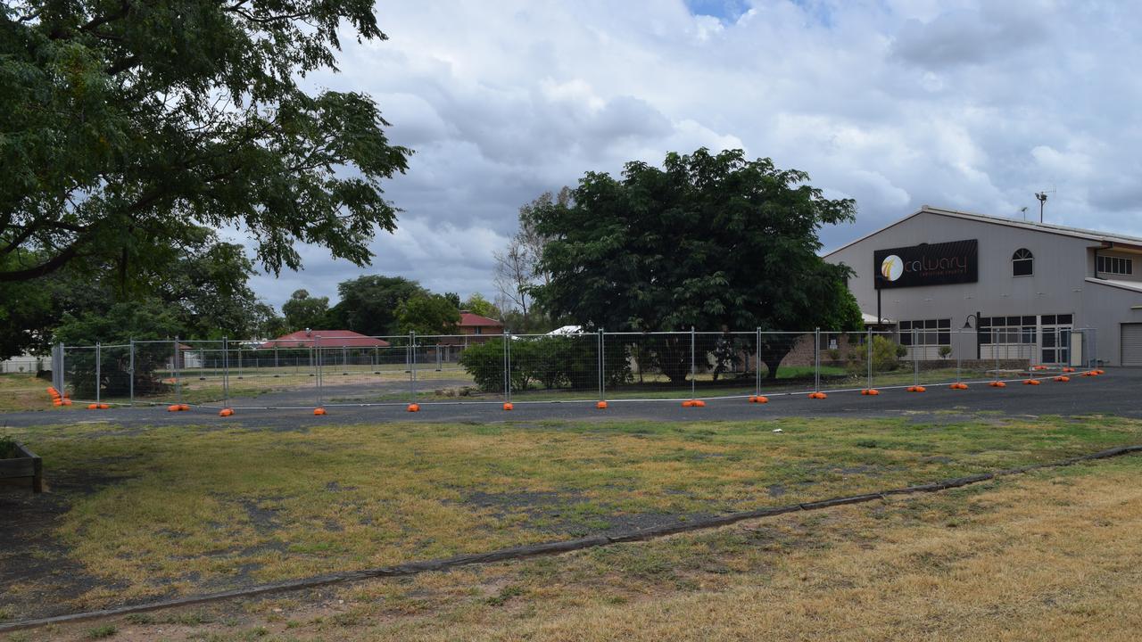 The fenced area marks the outline for the proposed indoor play centre at Calvary Christian Church's Emerald campus.