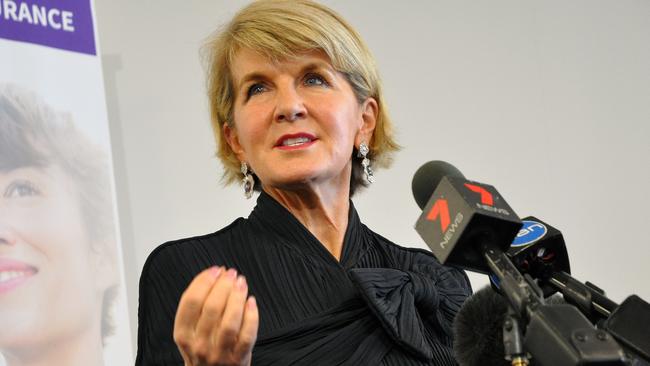 Former minister for foreign affairs Julie Bishop speaks in Perth. Picture: AAP