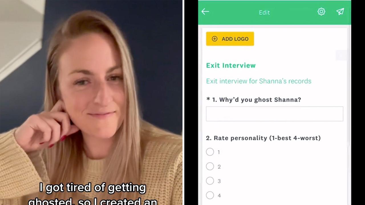 A TikToker got tired of men ghosting her on dating apps and decided to create a questionnaire for them to see why they left her on ‘read’. Picture: riesling4prez/TikTok
