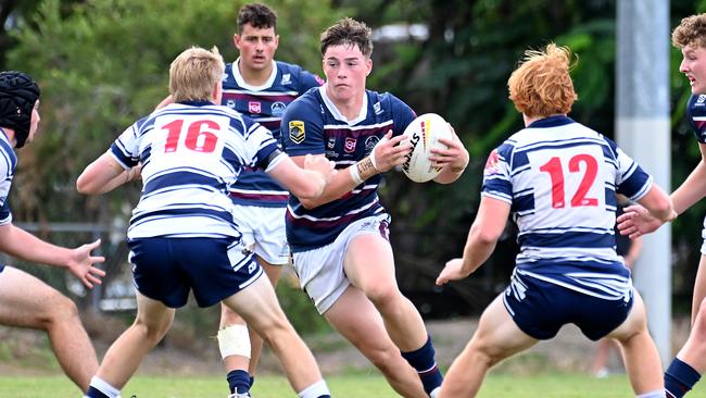 Mountain Creek player Jackson Koina Mountain Creek state school vs St Mary's College. The Langer Trophy qualifying matches Wednesday April 17, 2024. Picture, John Gass