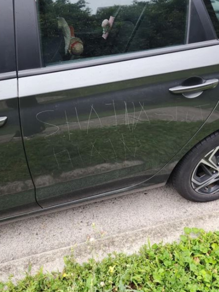 The left side of the car has been keyed. Picture: @_tteokbokki / Reddit