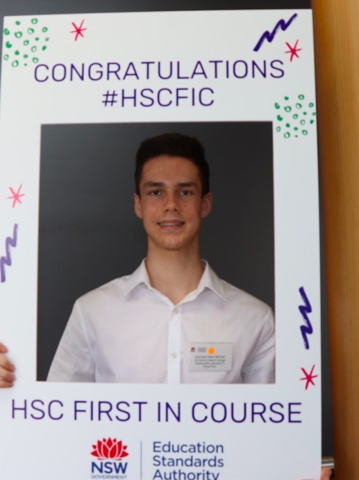 Brendan Mitchell of St Patrick's Marist College, Dundas, came first in the state in Mathematics Standard 2.