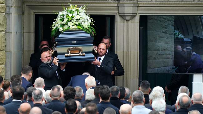 Mourners are seen leaving the funeral. Picture: NCA NewsWire