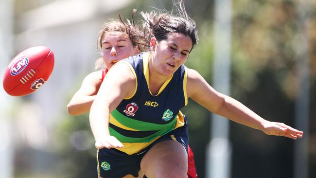 There was a lot of pressure in the match. PIC: Jason O'Brien/AFLQ