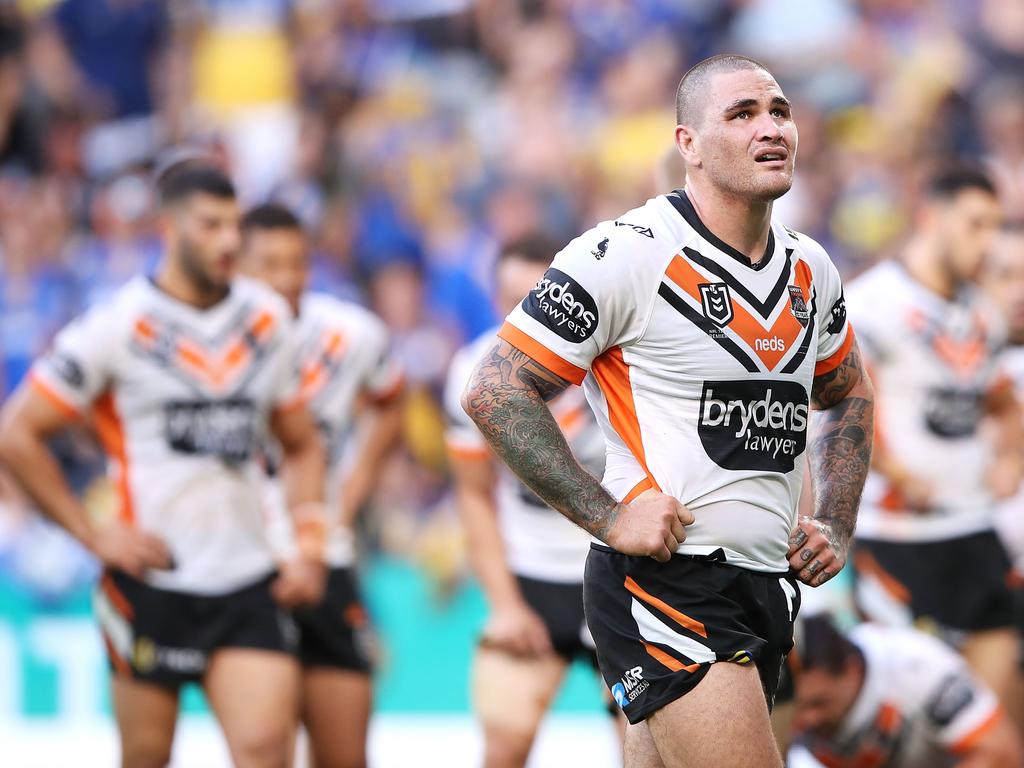 Russell Packer’s retirement the end of an era for himself and the Wests Tigers. Picture: Mark Kolbe/Getty Images.