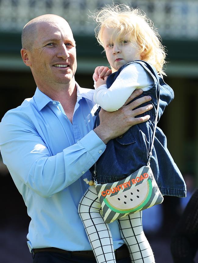 Brad Haddin and daughter Mia. Picture. Phil Hillyard