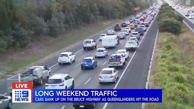 Holiday traffic hell from Brisbane to Sunshine Coast (9 News)