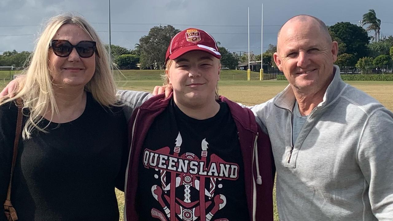 Connect Rugby League founder Danielle Trask, player Lachie Debnam and ambassador Kerrod Walters.