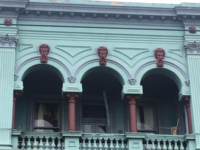 Detail from the facade of the Central Club Hotel, corner of Swan and Coppin streets, Richmond.