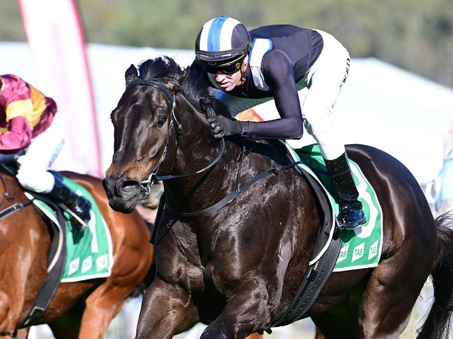 Exciting Adam Campton-trained galloper Deepour wins on Ipswich Cup day. Picture: Grant Peters, Trackside Photography