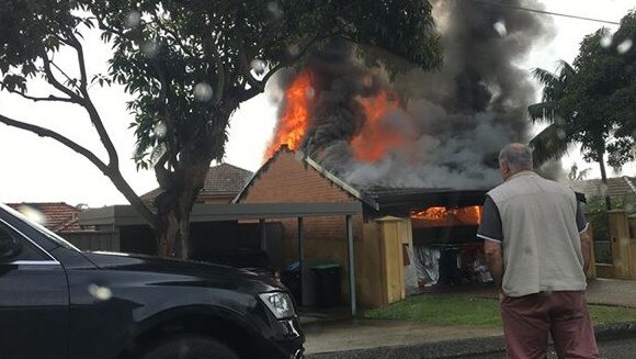 A garage fire in McMillan St Seaforth. Picture: supplied