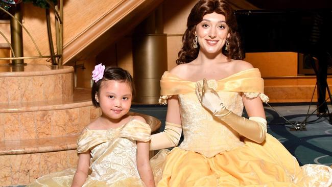 Maddy Suy, who has a an aggressive brain tumour, on a Disney cruise.