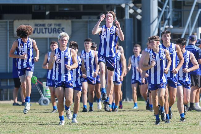 QAFL Colts action between the Mt Gravatt Vultures and Noosa. Picture: Stephen Archer.