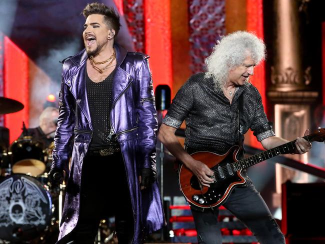 Adam Lambert’s vocal skills were on display as he performed with Queen at ANZ Stadium, Homebush, Sydney. Picture: Damian Shaw