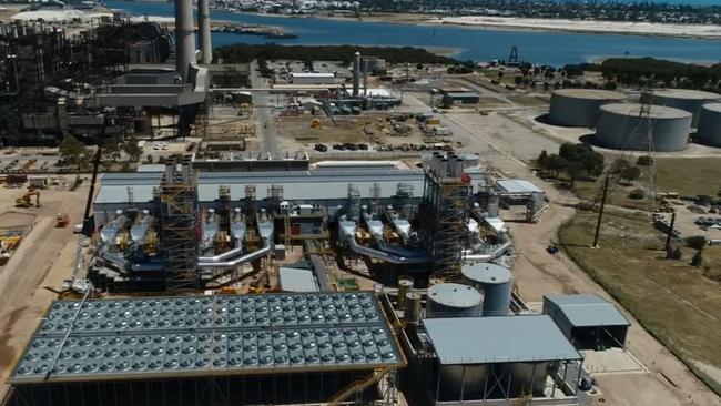 Barker Inlet Power Station, in the foreground, is adjacent to the Torrens Island plant.