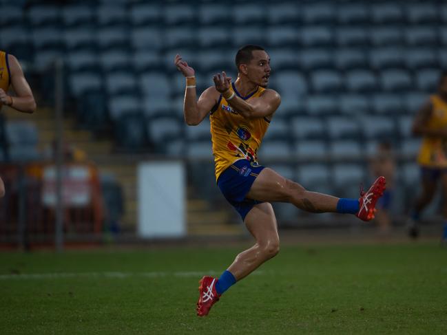 Wanderers’ captain Braedon McLean was a powerhouse in defence for his side. Photograph: Che Chorley