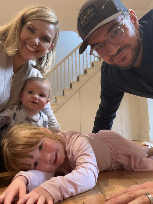 Edwina Bartholomew with husband Neil Varcoe and kids Molly and Tom.