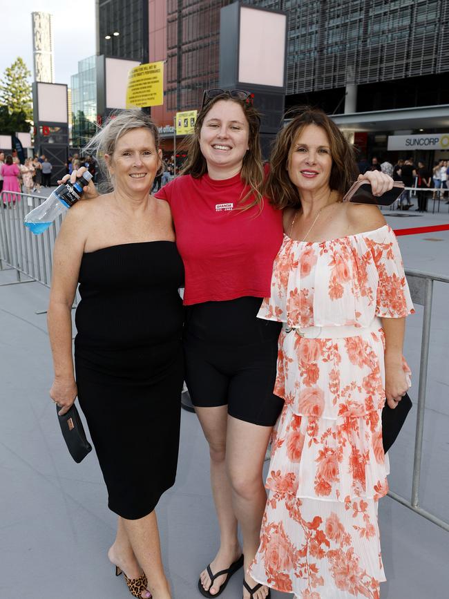 Maree Smith, Samantha Prewett and Kylie Prewett at the Ed Sheeran concert at Suncorp Stadium. Picture: Josh Woning