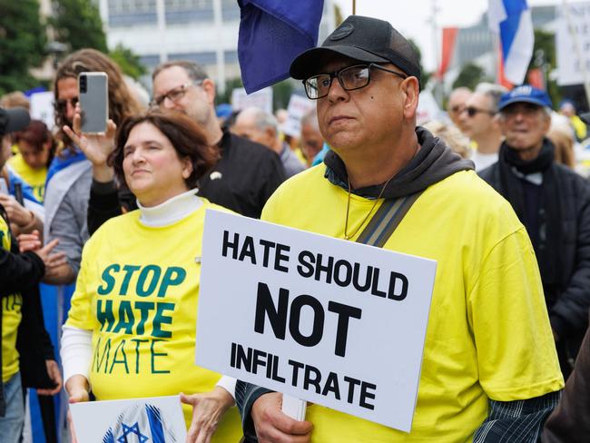 A pro-Israel protest at Sydney University to address the safety of Jewish students. Picture: NCA NewsWire/David Swift