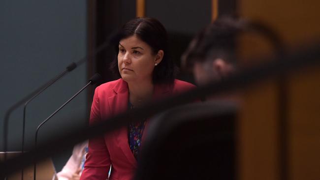 Chief Minister Natasha Fyles brings forward a motion for the NT Parliament to support referendum on The Voice. Picture: (A)manda Parkinson