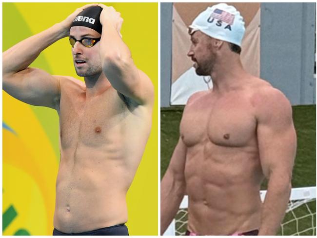 James Magnussen before and after taking performance enhancing drugs for the Enhanced Games.