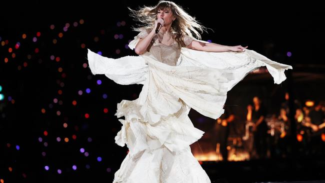 Taylor Swift during the ‘Folklore’ era at her Sydney show in Accor Stadium. Picture: Don Arnold/TAS24/Getty Images for TAS Rights Management