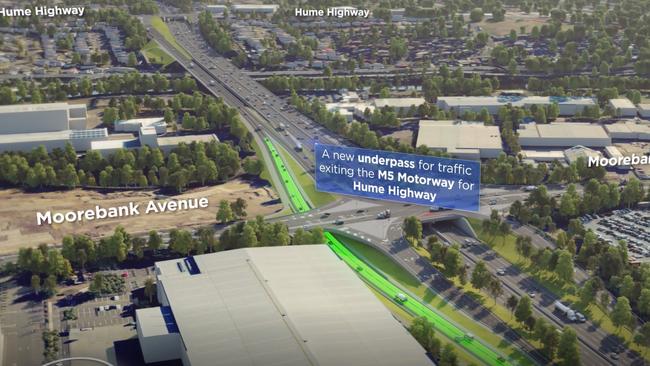 Transport for NSW is proposing an upgrade for the M5 motorway between Moorebank Ave and Hume Hwy. Picture: Supplied