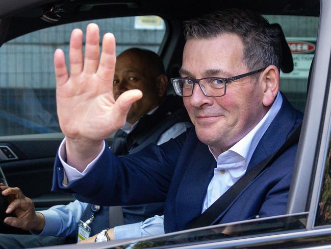 MELBOURNE, AUSTRALIA - SEPTEMBER 27: Departing Victorian Premier Daniel Andrews leaves Victorian Parliament house followin the Labor caucus meeting on September 27, 2023 in at Victorian Parliament House Melbourne, Australia. Victorian Premier Daniel Andrews yesterday announced his resignation following a nine year stint as Premier.   (Photo by Asanka Ratnayake/Getty Images)