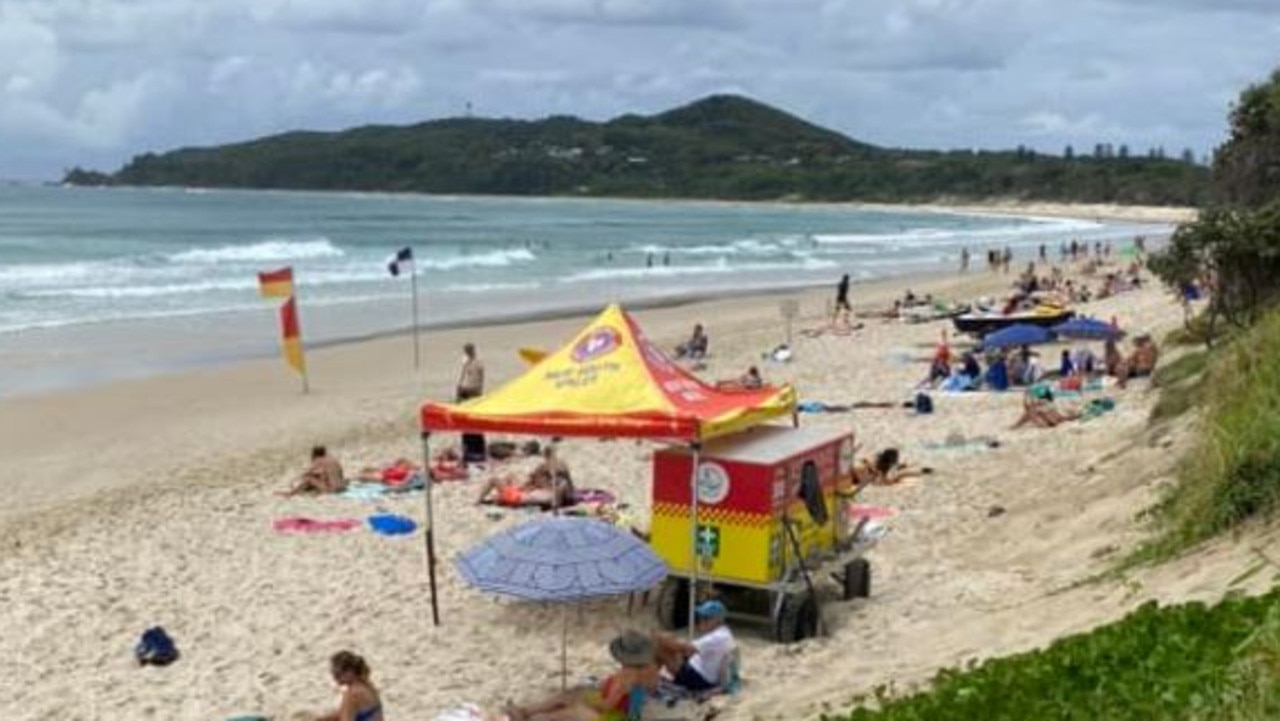 A search continues for a swimmer off the coast of Main Beach in Byron Bay. Picture: Facebook