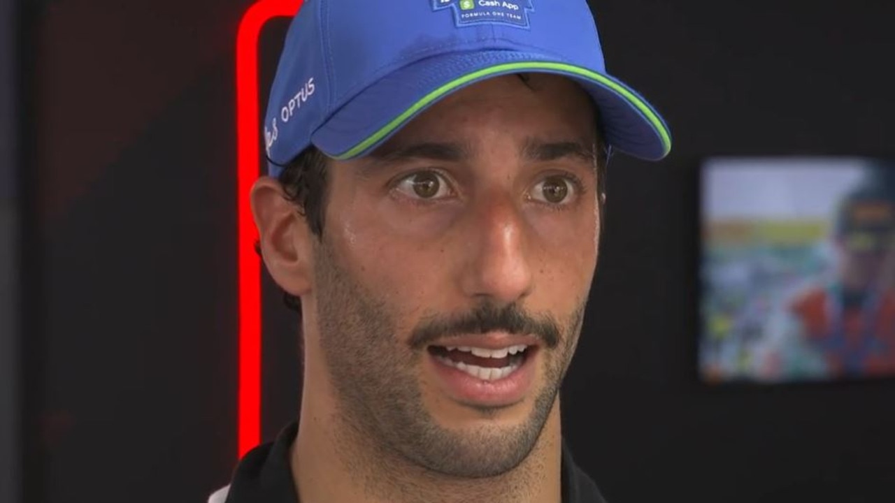 Daniel Ricciardo speaks to media.