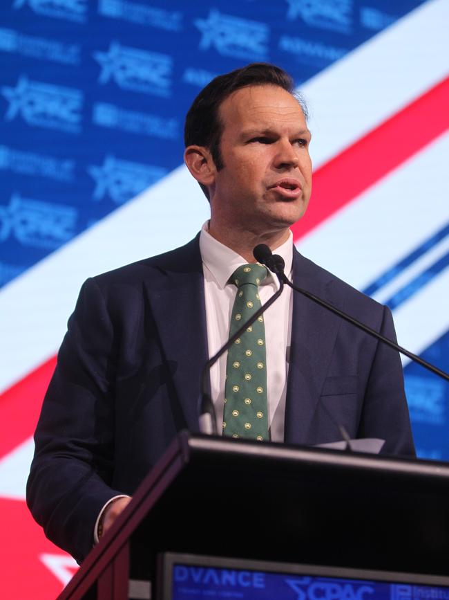 Nationals Senator Matthew Canavan also addressed the crowd on Saturday.Picture: NewsWire/ Richard Gosling