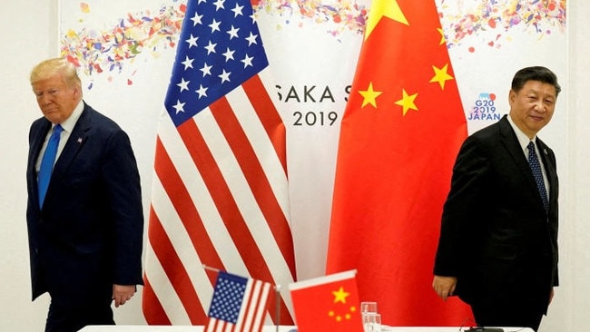 President Trump and Chinese leader Xi Jinping at the G-20 summit in 2019. Picture: Kevin Lamarque/Reuters/WSJ