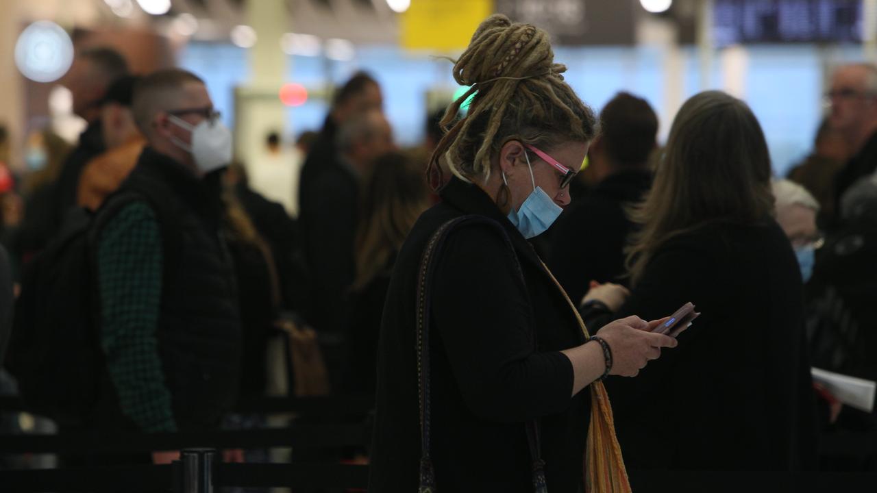 Airports across the country have dealt with big daily crowds due to the school holiday rush. Picture: Emma Brasier