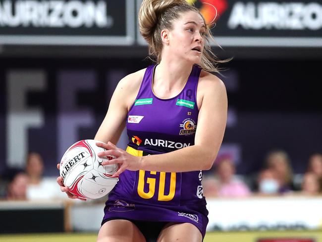 Brown (nee Jenner) when playing for the Firebirds in 2021. Picture: Jono Searle/Getty Images