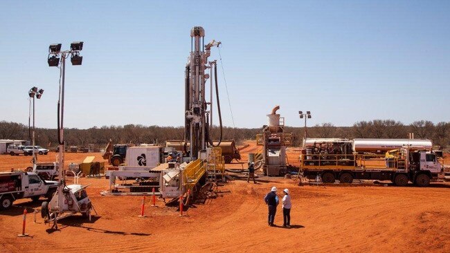 Santos drilling at Mt Kitty in the Amadeus Basin in November 2014. Picture: Supplied