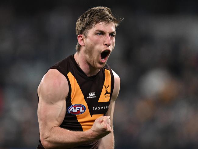 Dylan Moore has been a spark all year for the Hawks. Picture: Daniel Pockett/Getty Images