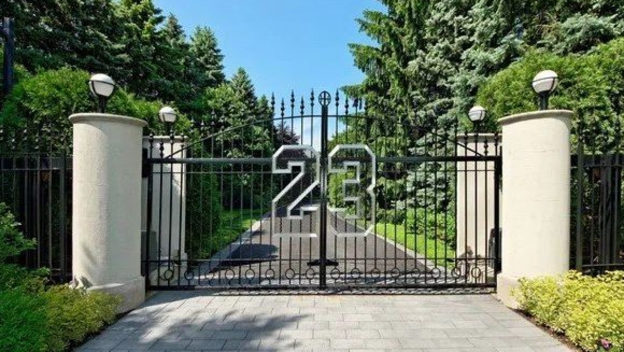 Jordan’s longtime jersey number appears on the gates of the property. Picture: Realtor