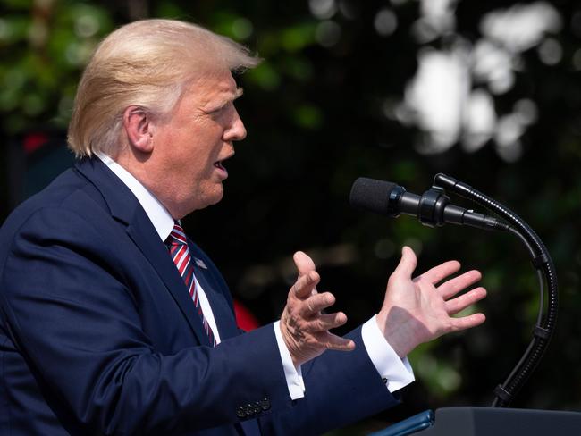 US President Donald Trump delivers remarks on Rolling Back Regulations to Help All Americans on the South Lawn at the White House on July 16, 2020 in Washington, DC. (Photo by JIM WATSON / AFP)