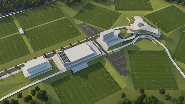 An artist’s impression of the Southern Expansion A-League bid’s proposed $50 million training facility in southern Sydney.