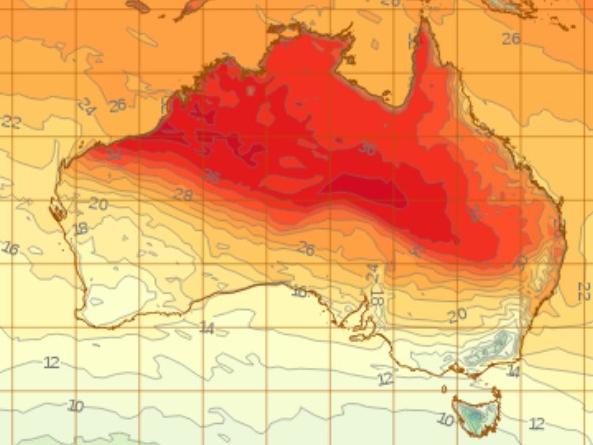 Queensland is bracing for extreme temperatures this week. Picture: Supplied/Bureau of Meteorology