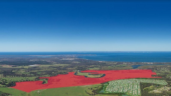 Where the proposed ‘world-class landmark’ North Harbour Marina will be in Burpengary East.