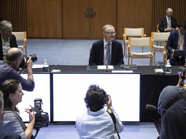 Reserve Bank Governor Philip Lowe speaking at a House economics committee. Picture: NCA NewsWire / Gary Ramage