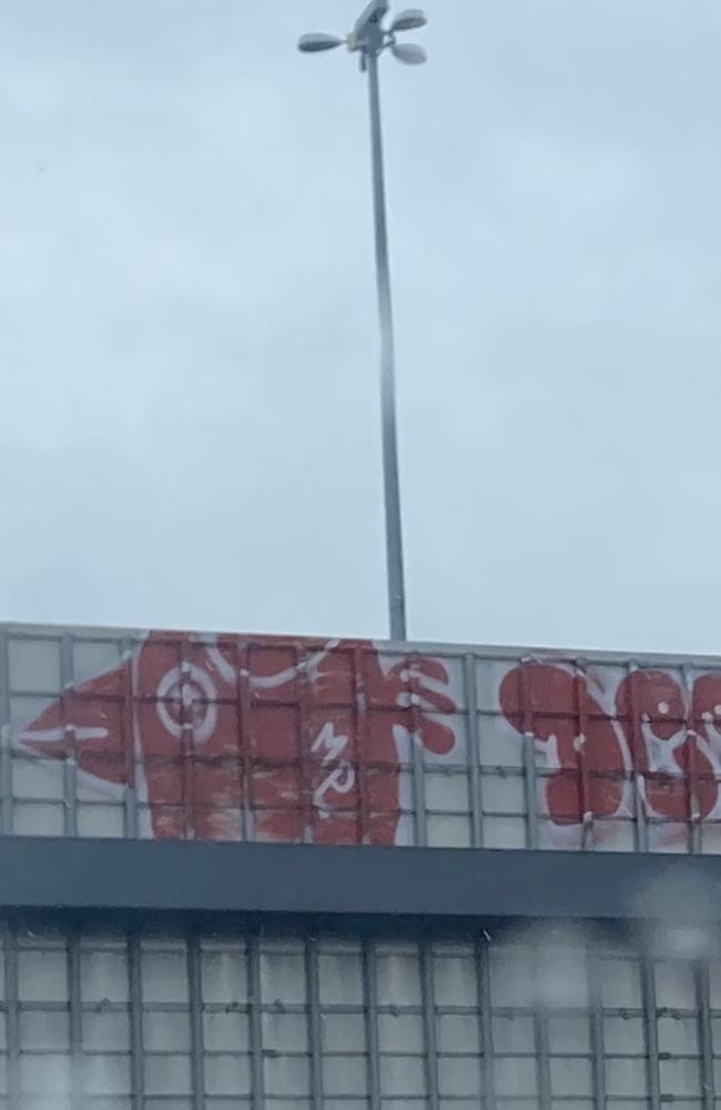 ‘Pam the Bird’ found on a sign on the West Gate freeway.